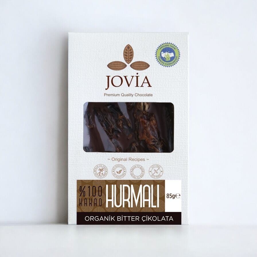 ORGANİK ÇİKOLATA-%100 BİTTER HURMALI
