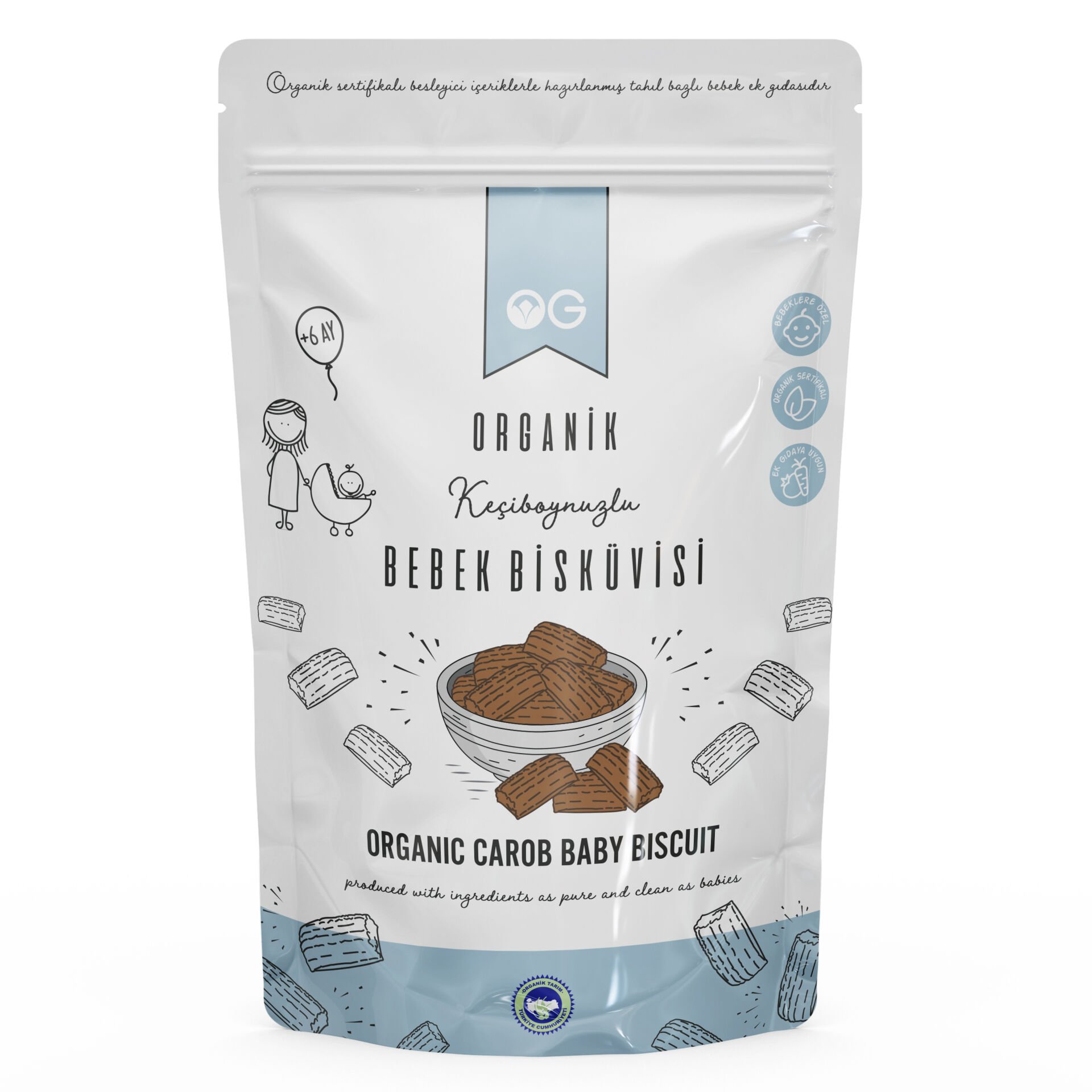 Organik Keçiboynuzlu Bebek Bisküvisi 150 Gr +6 Ay