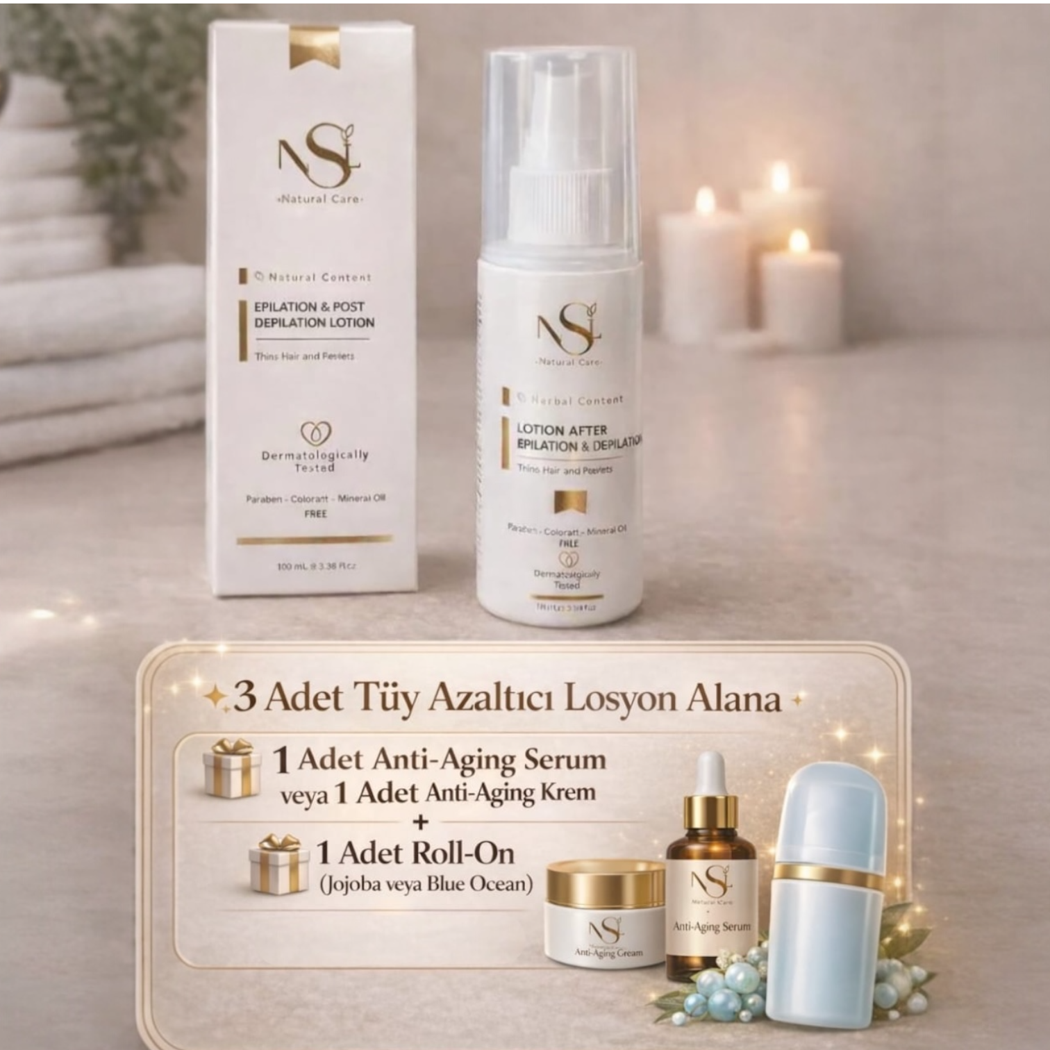 3'LÜ TÜY AZALTICI LOSYON +  HEDİYE