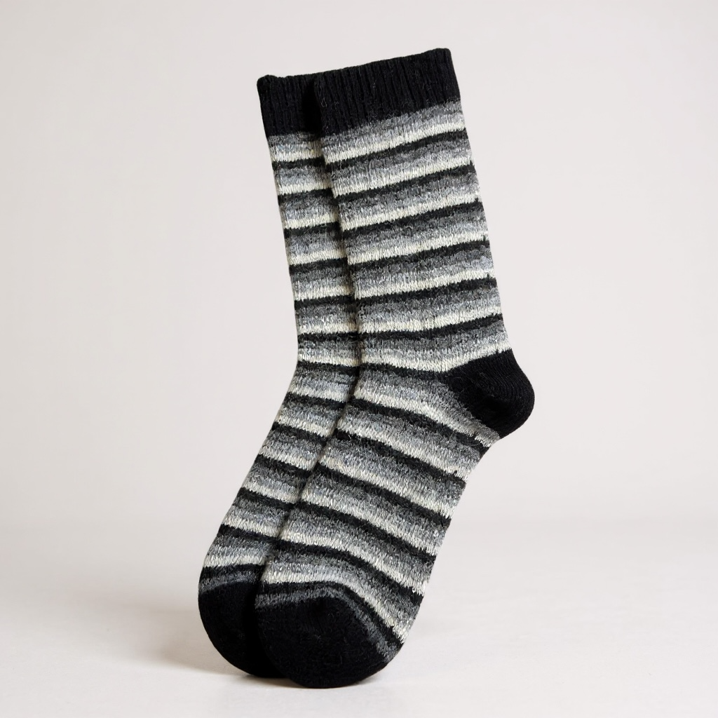 Yün Çizgili Çocuk Çorabı