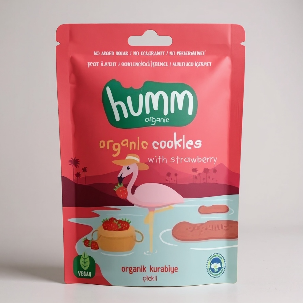 Organik Vegan Çilekli Kurabiye - 55g