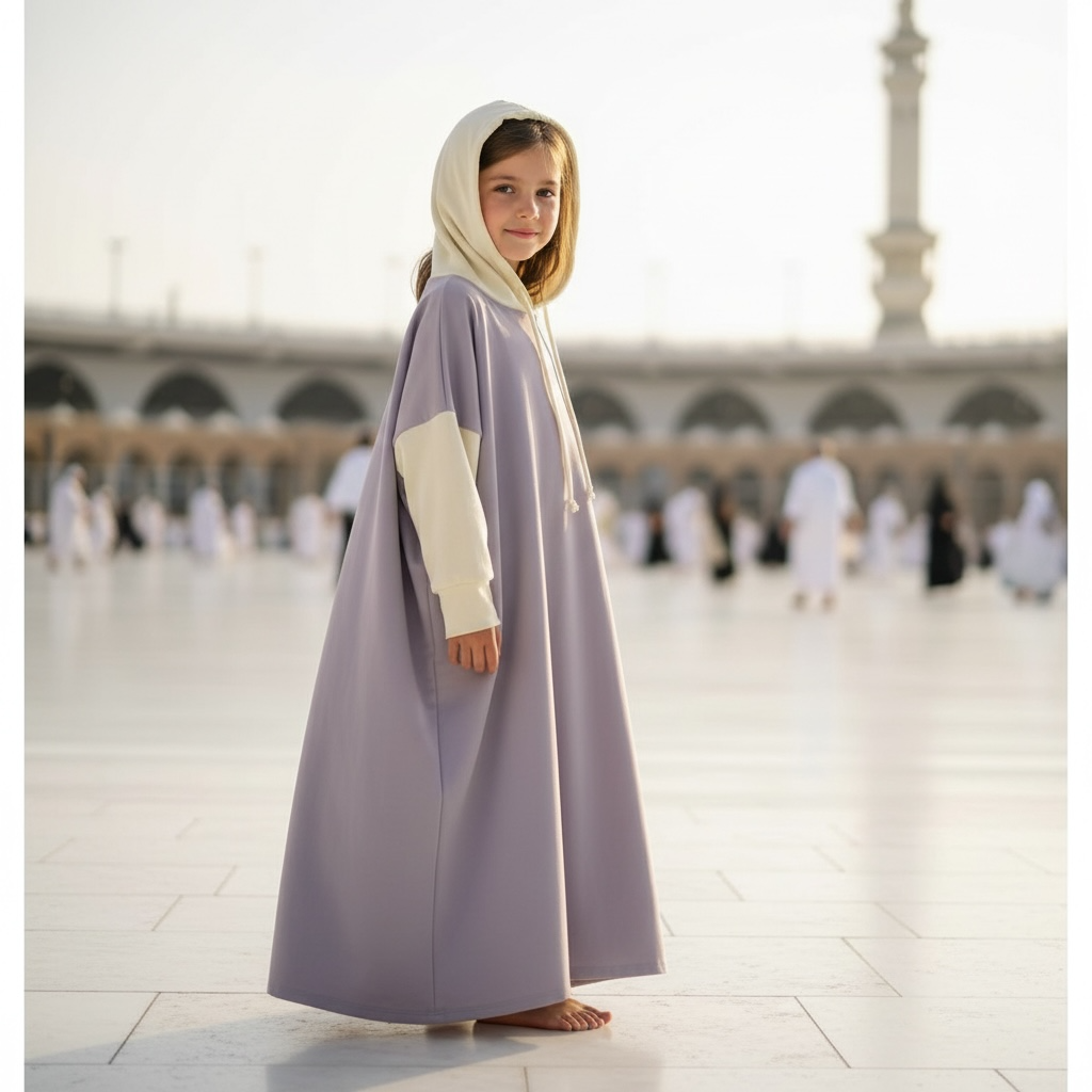 Kız Çocuk Elbise Lila 7-11 yaş