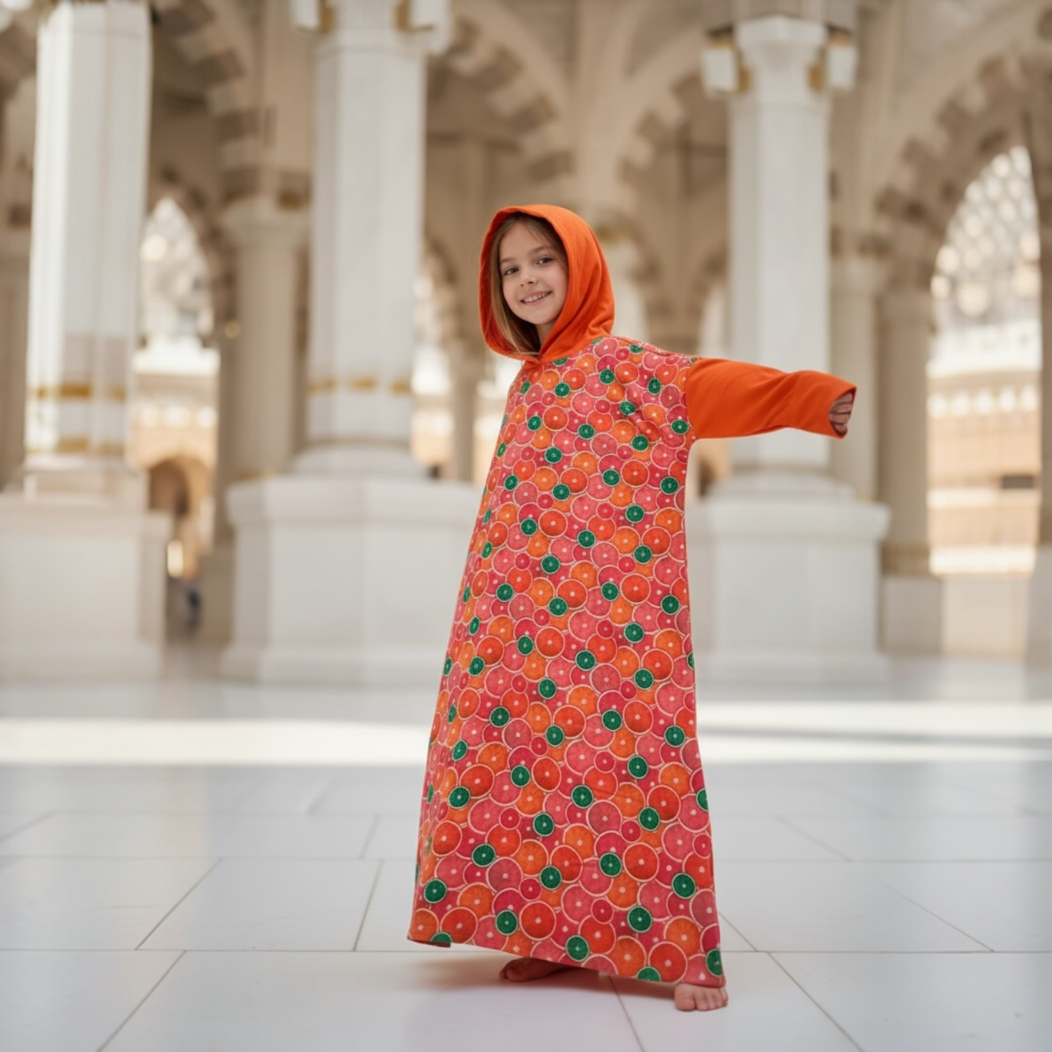 Kız Çocuk Elbise Meyve Desen( 108 cm)