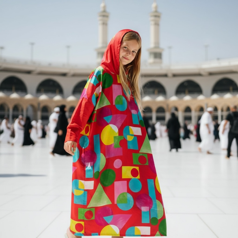 Kız Çocuk Elbise Geometrik Desen ( 102 cm)