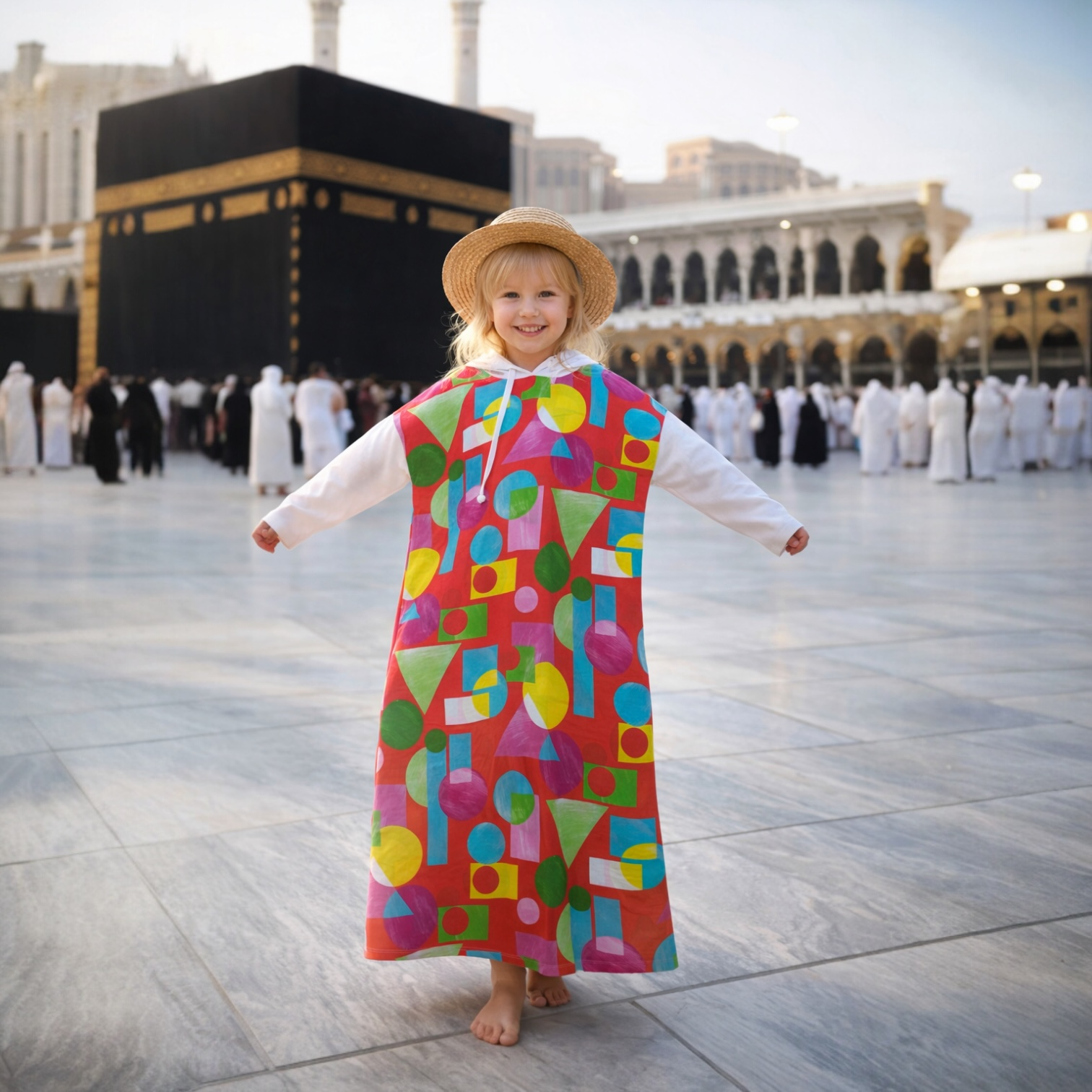 Kız Çocuk Elbise Geometrik Desen