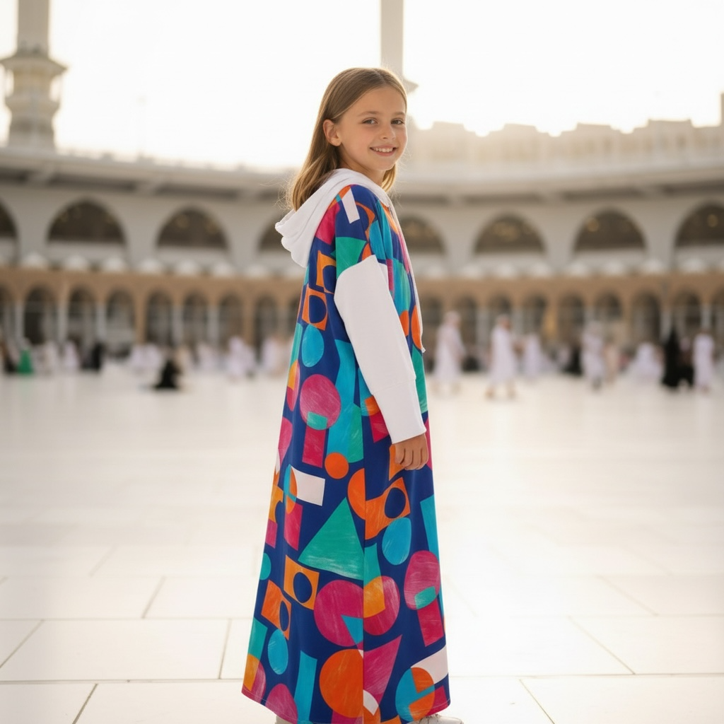 Kız Çocuk Elbise Geometrik Desen 2 (100cm)