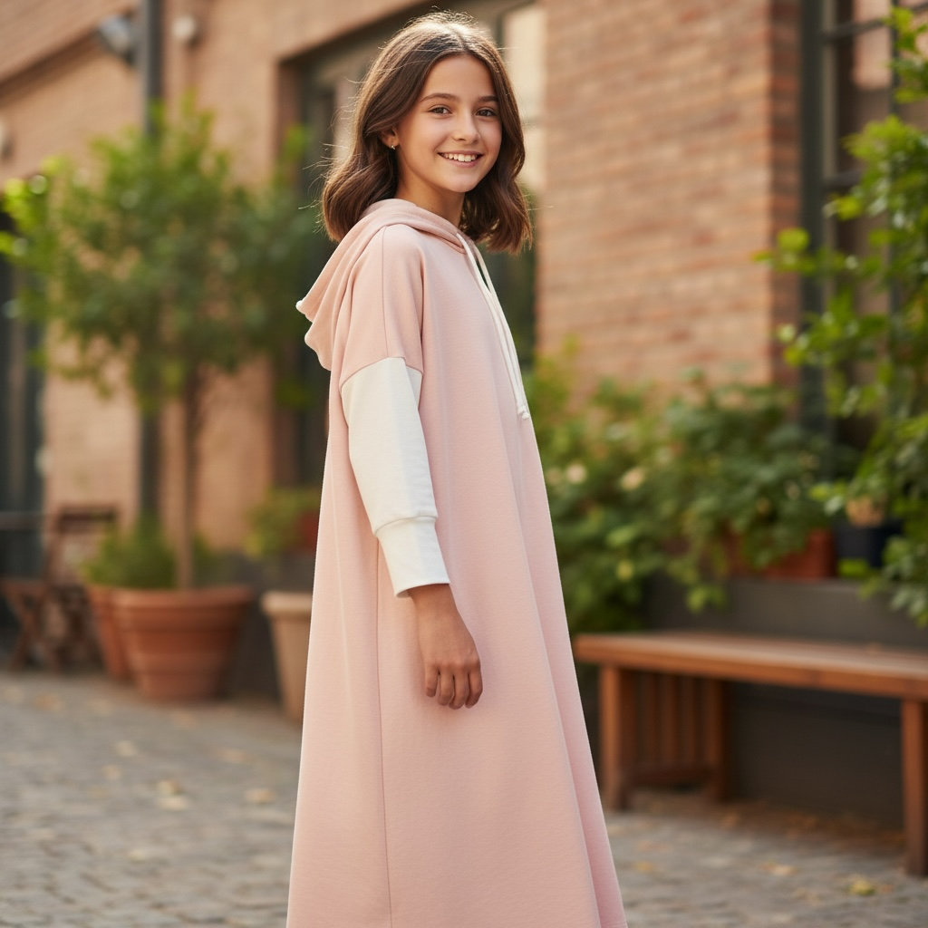 Kız Çocuk Elbise Pembe 7-11 yaş