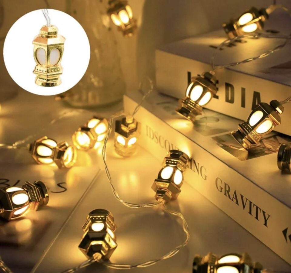 Ramazan Süsü Sarı Işıklı Fanus Led