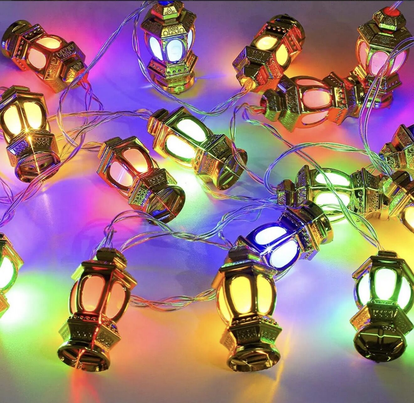 Ramazan Süsü Renkli Işıklı Fanus Led