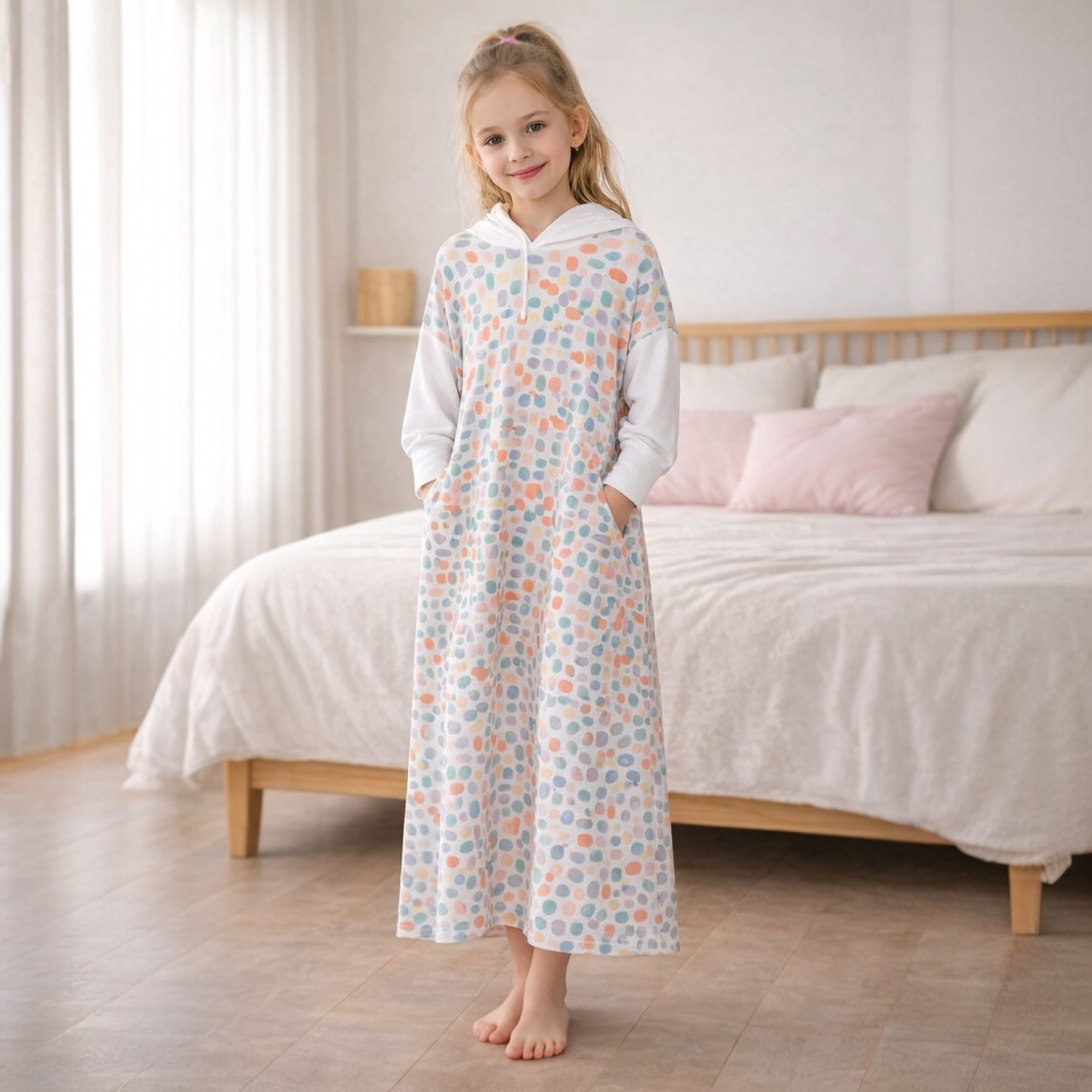 Kız Çocuk Elbise  Desenli  100cm