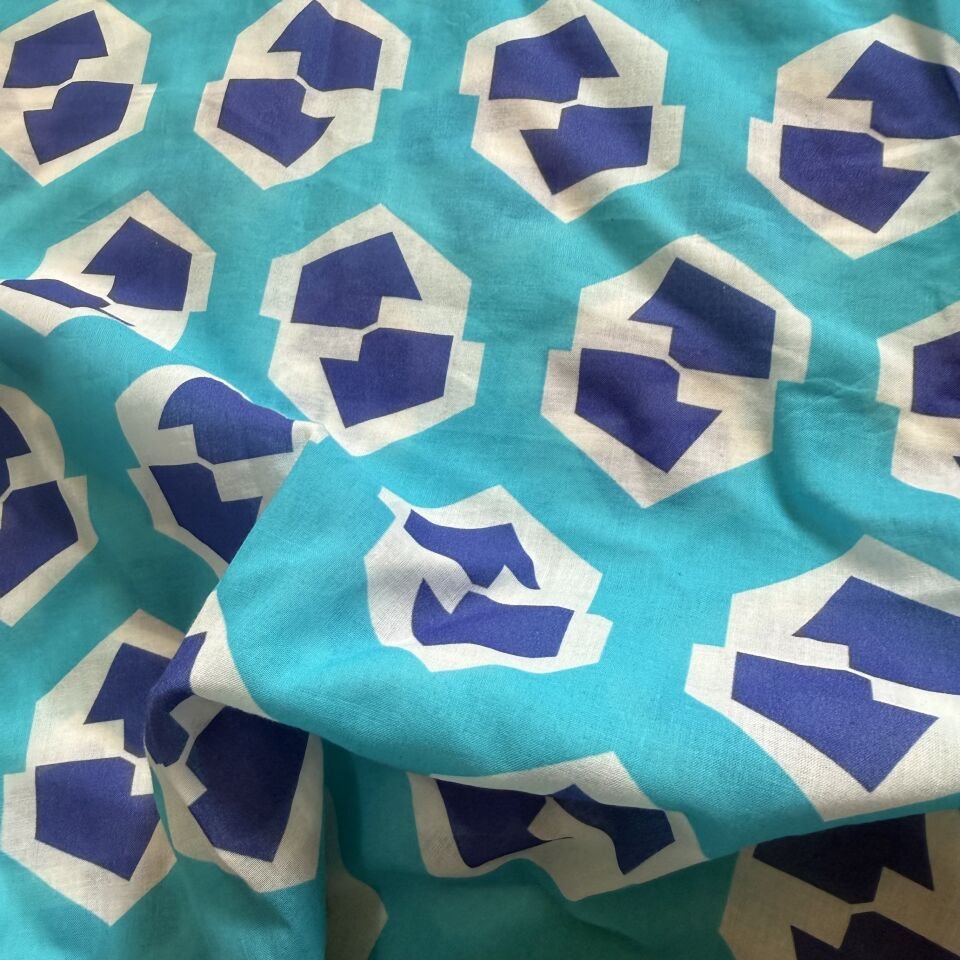 Kız Çocuk Elbise  Mavi Desenli 100 cm