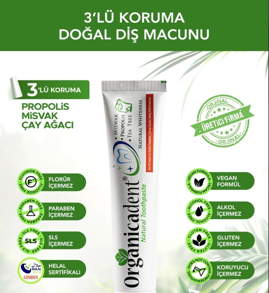 Organicadent Üçlü Koruma Doğal Diş Macunu