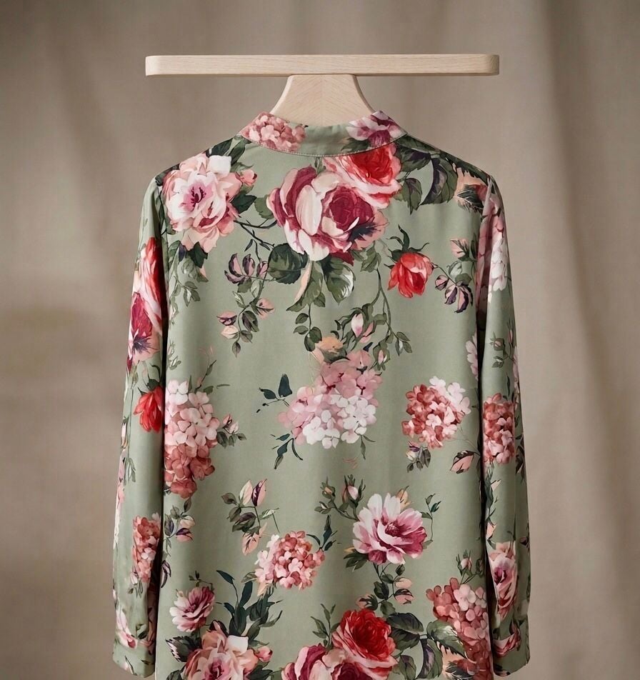 İpek Viskon Çiçekli Elbise