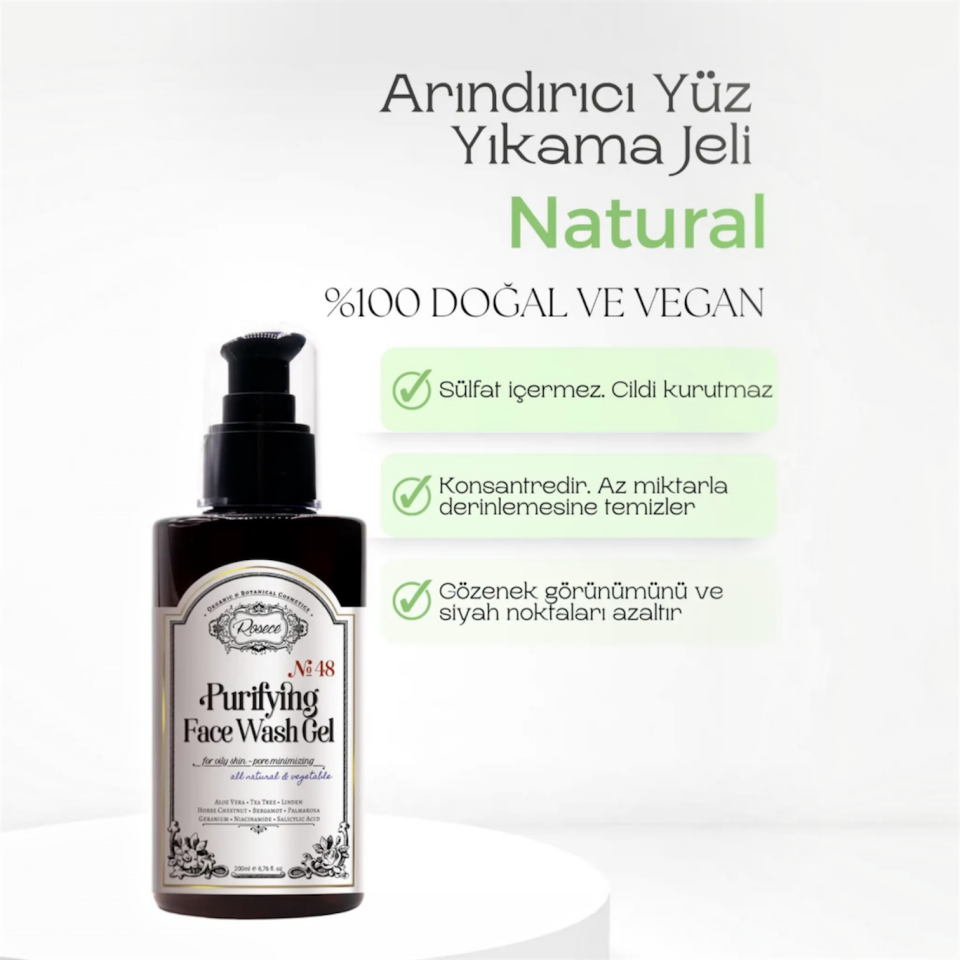 Arındırıcı Yüz Yıkama Jeli/Yağlı, Sivilceli, Gözenekli Ciltler için