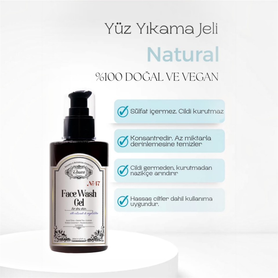 Yüz Yıkama Jeli/Hassas, Kuru ve Normal Ciltler için