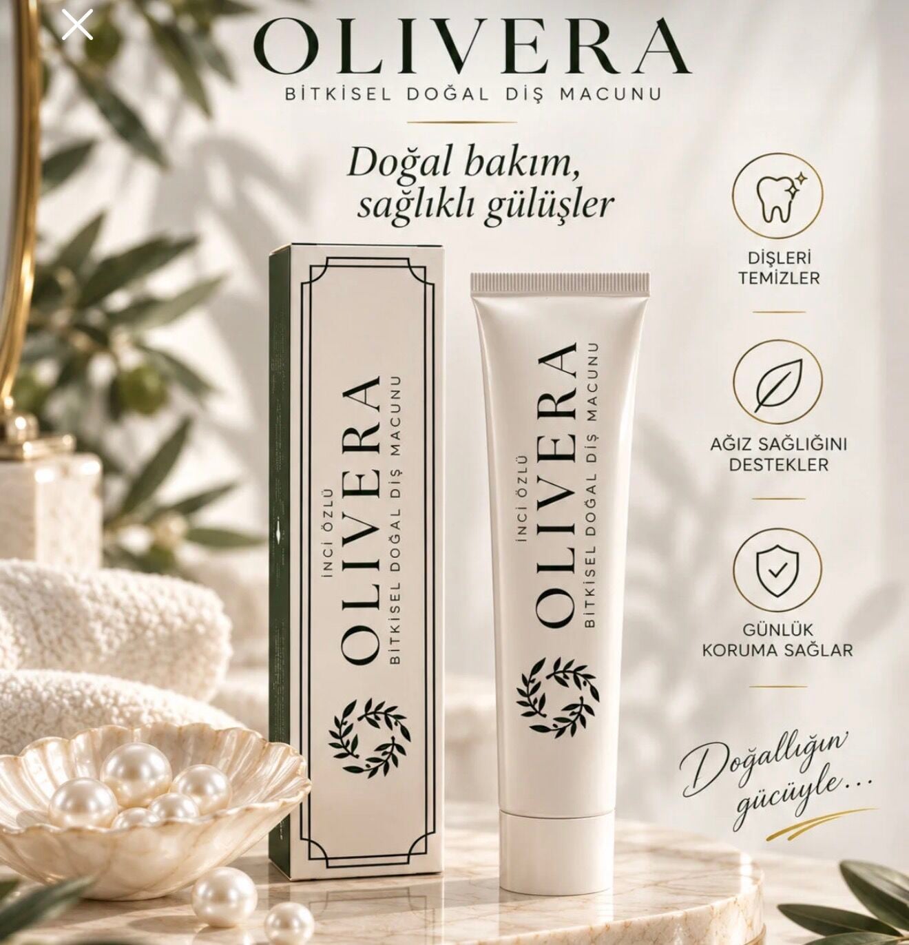 Florürsüz İnci Özlü Doğal Diş Macunu 75ml