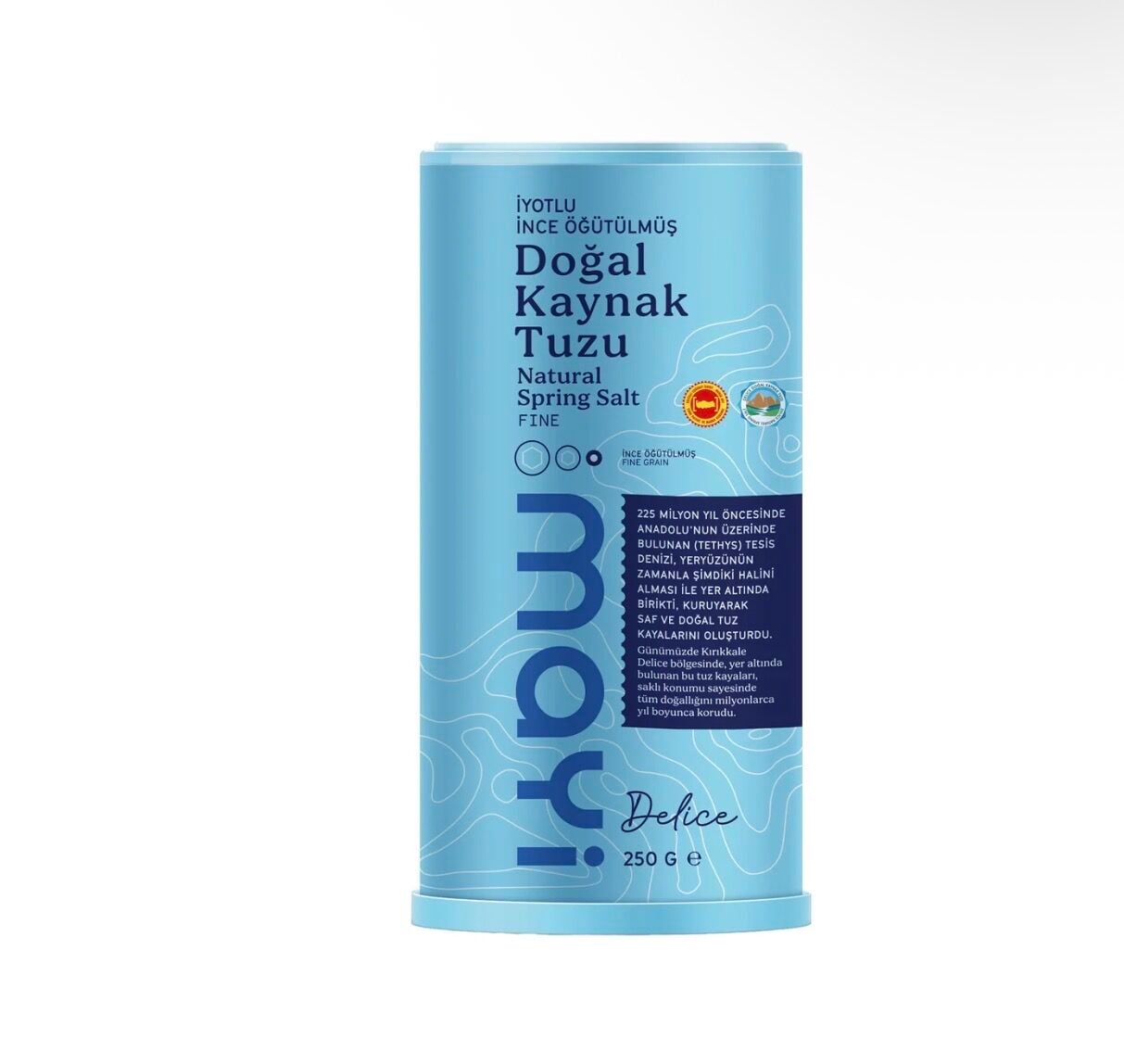 MAYİ ÖĞÜTÜLMÜŞ SOFRA TUZU 250 GR (İYOT İLAVELİ TUZLUKLU)