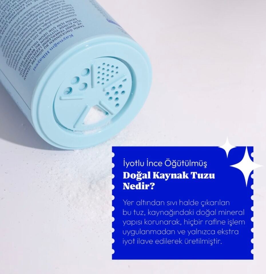 MAYİ ÖĞÜTÜLMÜŞ SOFRA TUZU 250 GR (İYOT İLAVELİ TUZLUKLU)